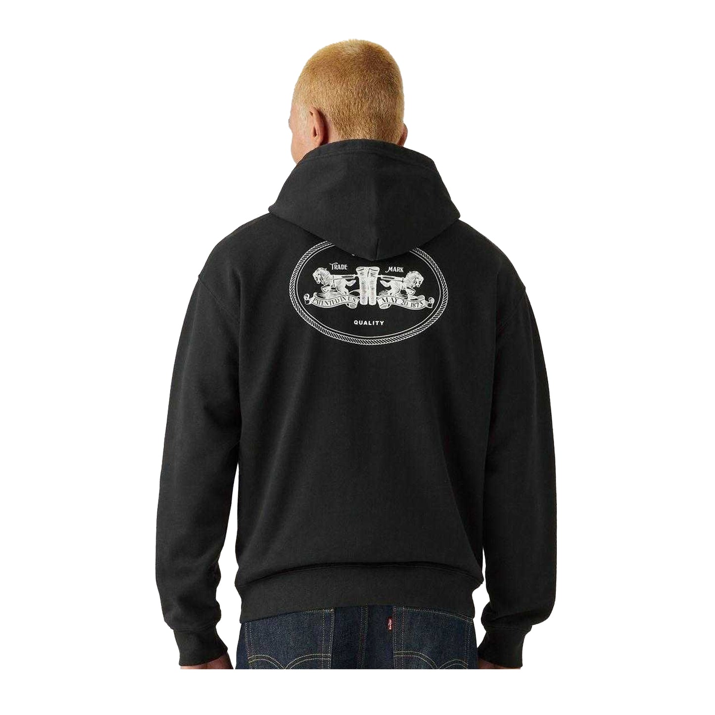 Black - Back - Levis Mens Batwing Relaxed Fit Hoodie