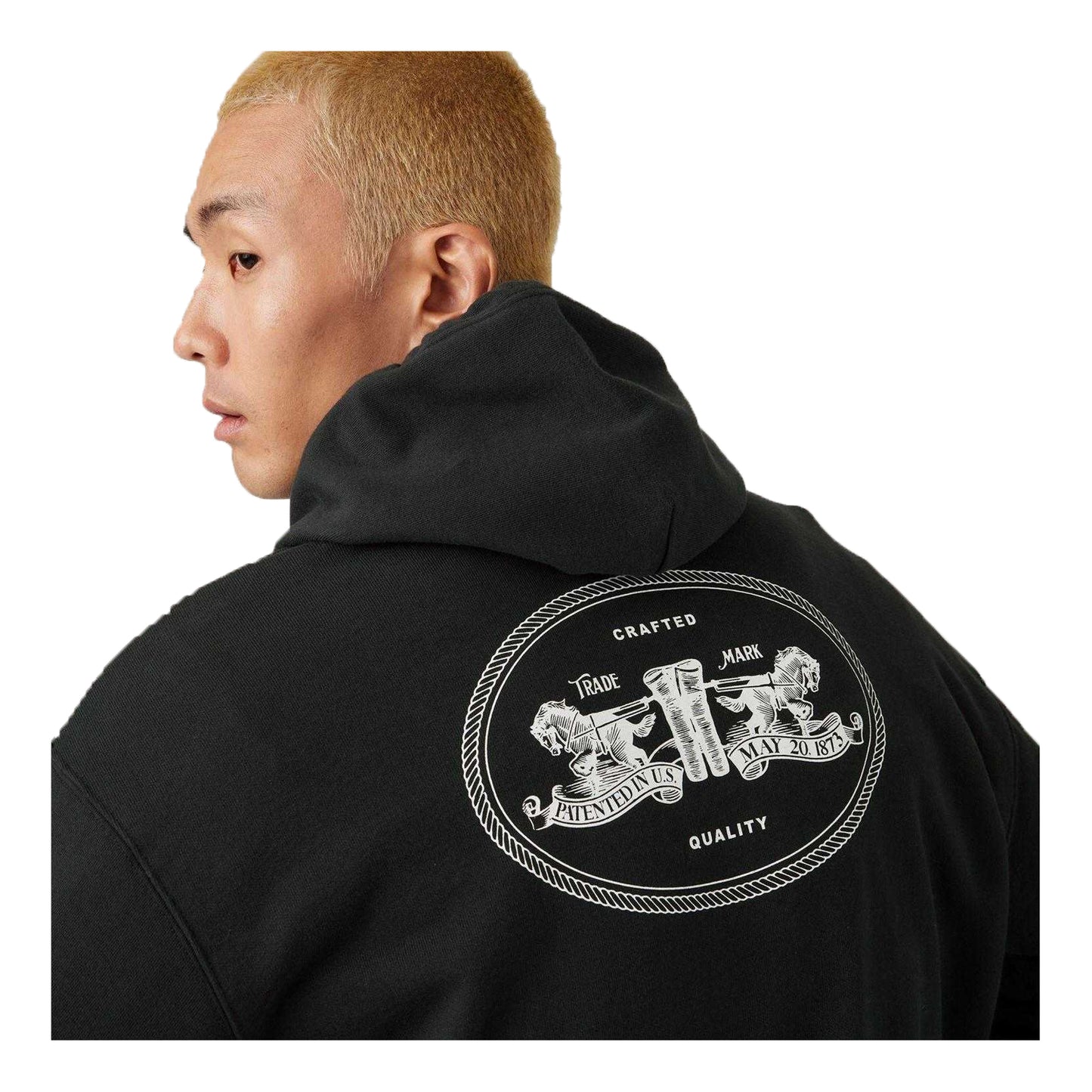 Black - Side - Levis Mens Batwing Relaxed Fit Hoodie