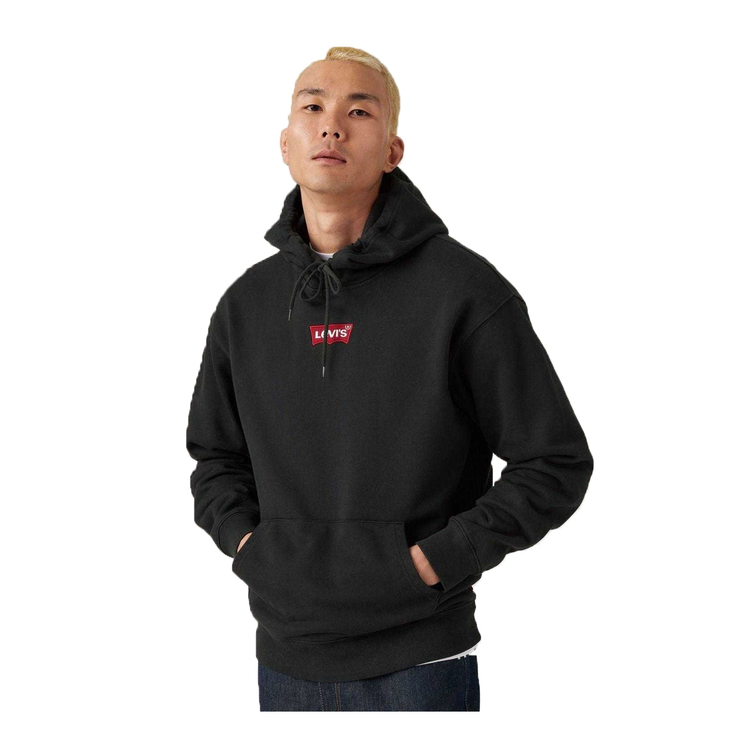 Black - Pack Shot - Levis Mens Batwing Relaxed Fit Hoodie