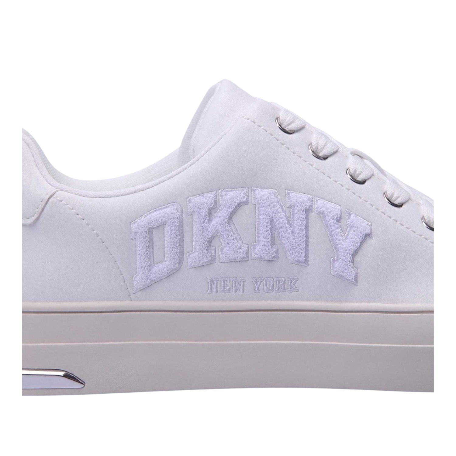 White - Lifestyle - DKNY Womens-Ladies New York Lace Up Trainers