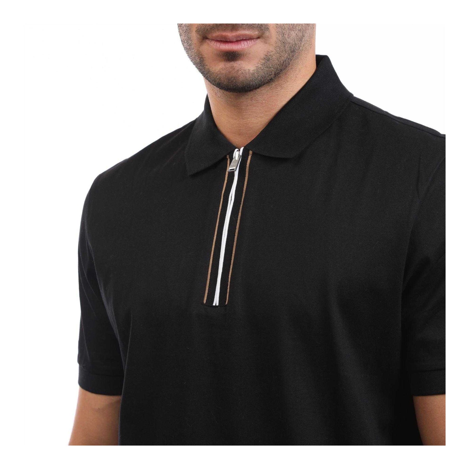 Black - Side - Boss Mens H-Paras 65 Polo Shirt