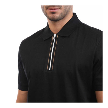 Black - Side - Boss Mens H-Paras 65 Polo Shirt