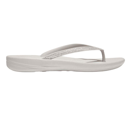Grey - Back - Fit Flop Womens-Ladies Sparkle iQushion Flip Flops