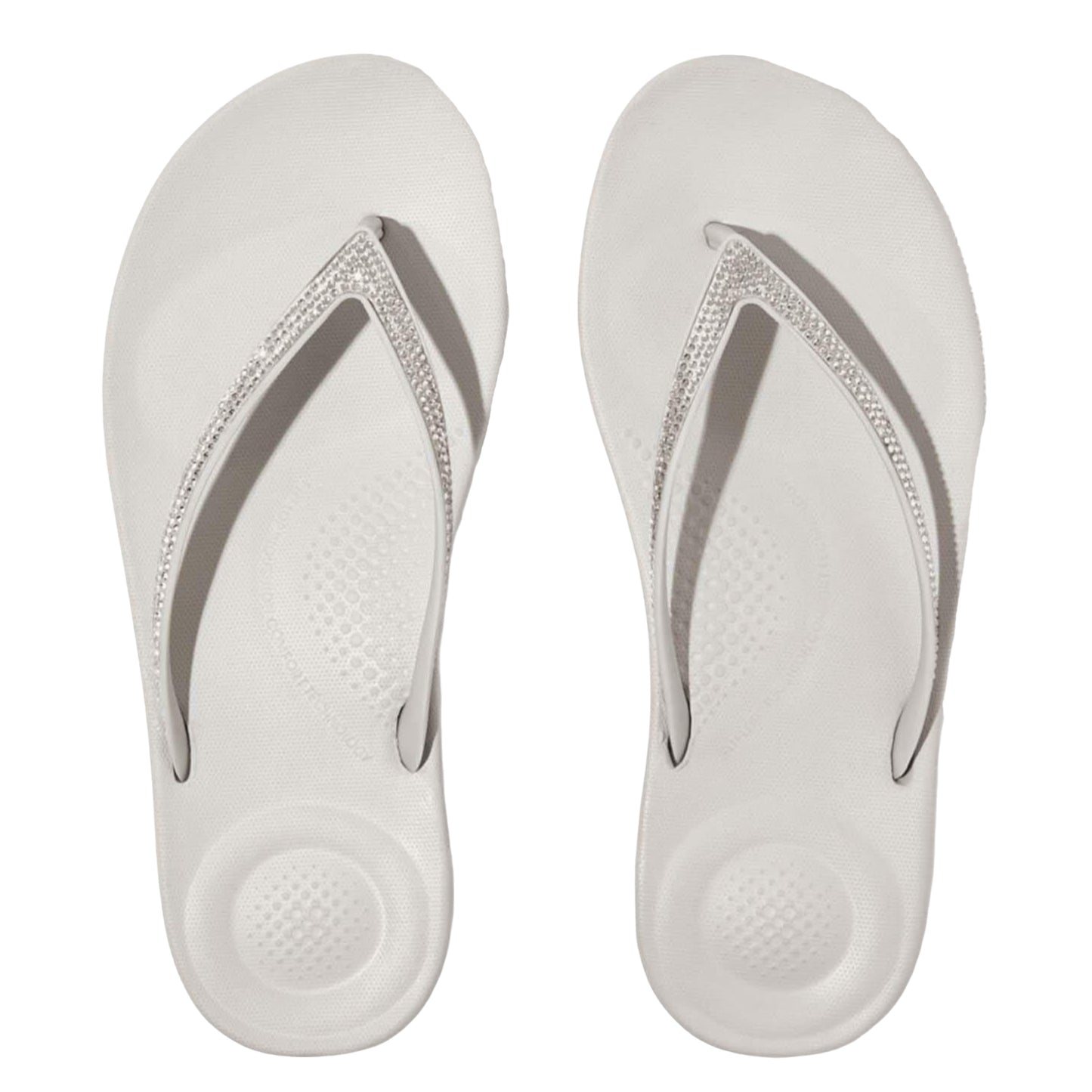 Grey - Side - Fit Flop Womens-Ladies Sparkle iQushion Flip Flops