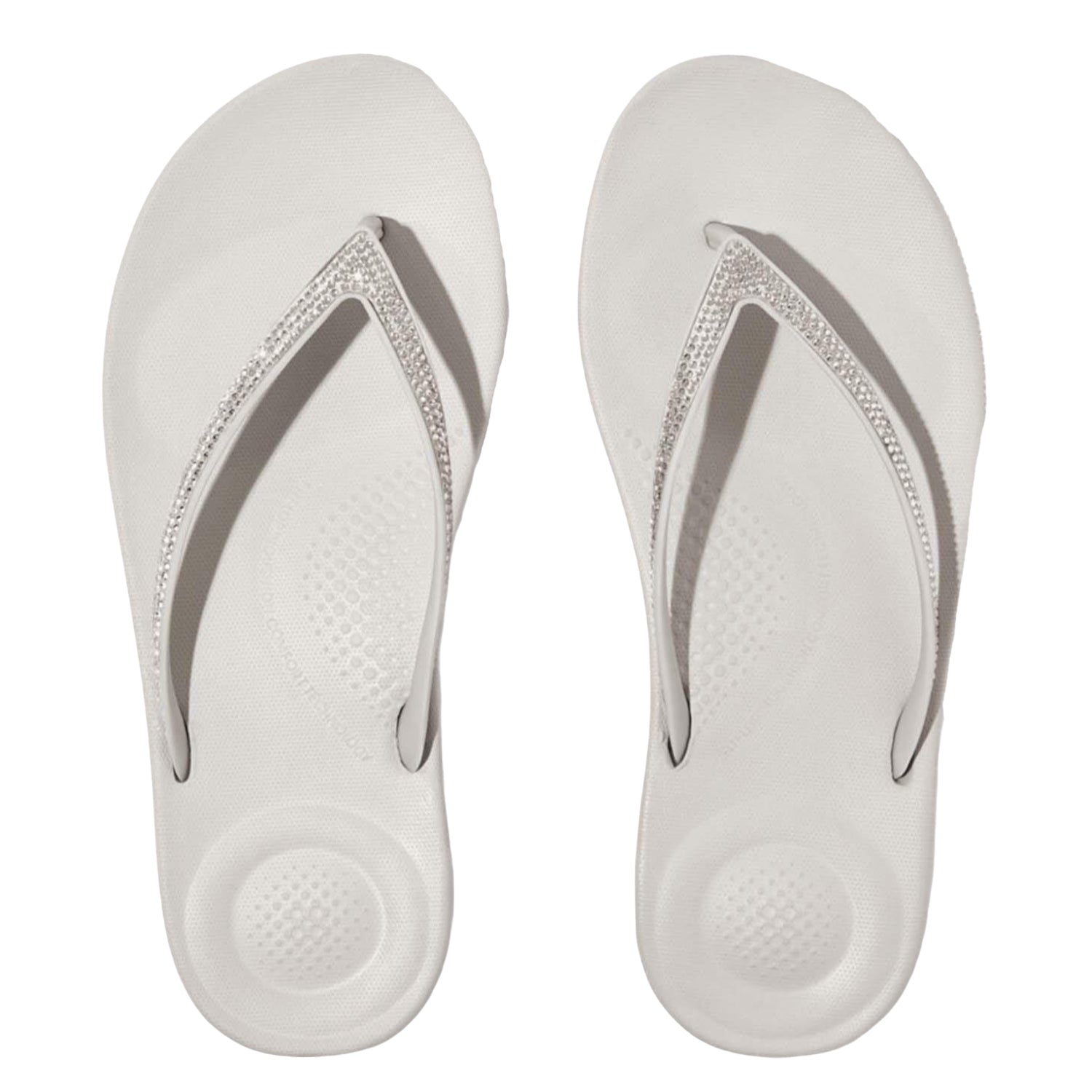 Grey - Side - Fit Flop Womens-Ladies Sparkle iQushion Flip Flops