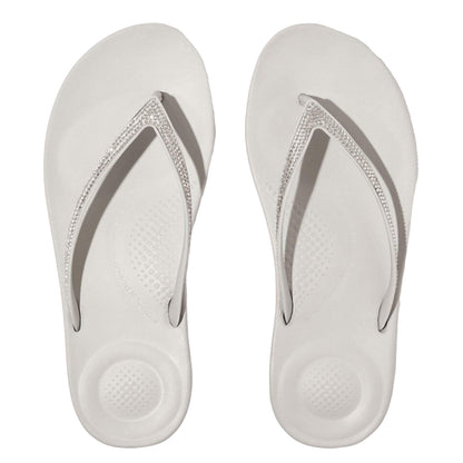 Grey - Side - Fit Flop Womens-Ladies Sparkle iQushion Flip Flops
