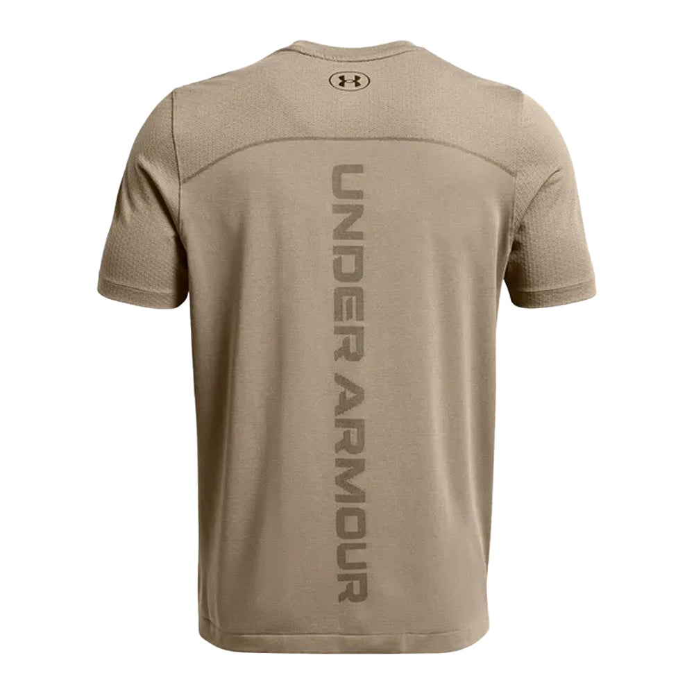 Brown - Back - Under Armour Mens Wordmarks UA Rush Seamless T-Shirt