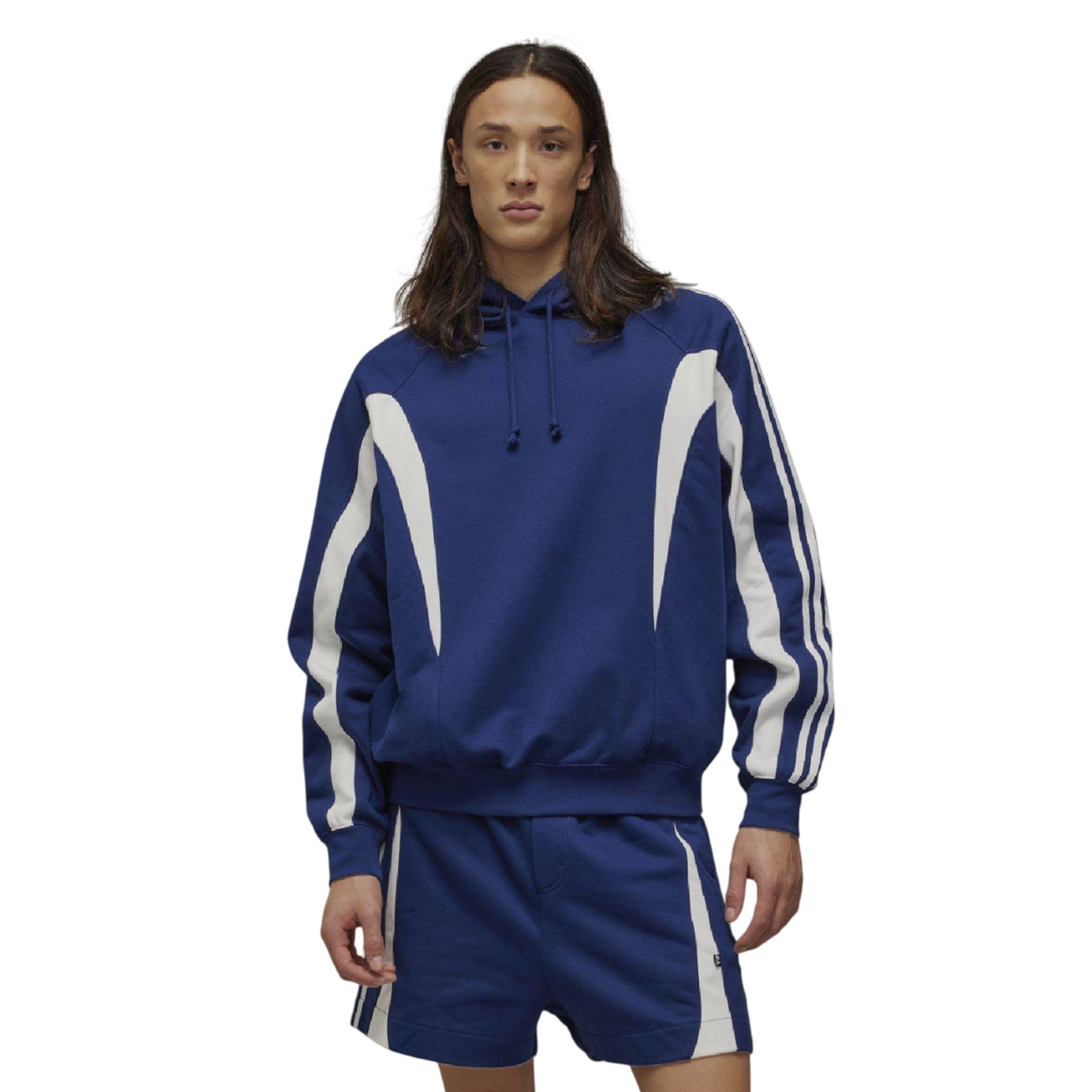 Blue - Lifestyle - Y-3 Unisex Adult Contrast Line Hoodie
