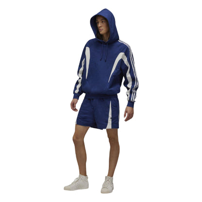Blue - Close up - Y-3 Unisex Adult Contrast Line Hoodie