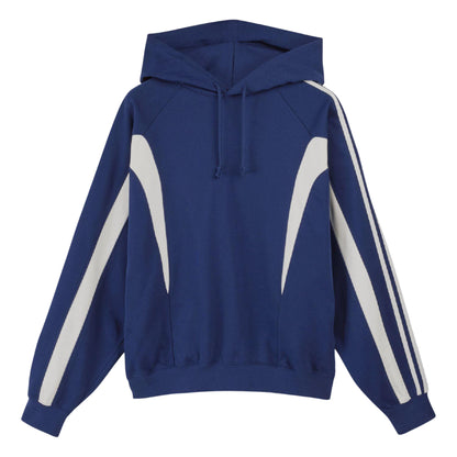 Blue - Front - Y-3 Unisex Adult Contrast Line Hoodie