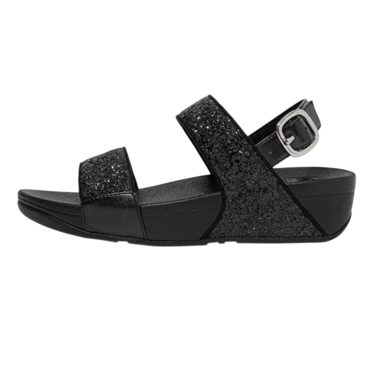 Black - Back - Fit Flop Womens-Ladies Lulu Glitter Backstrap Sandals