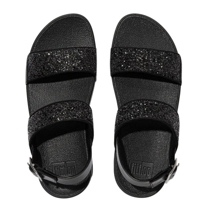 Black - Pack Shot - Fit Flop Womens-Ladies Lulu Glitter Backstrap Sandals