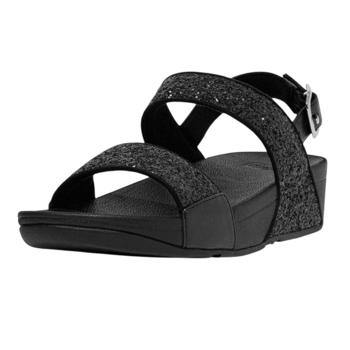 Black - Front - Fit Flop Womens-Ladies Lulu Glitter Backstrap Sandals