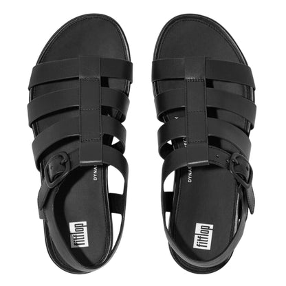 Black - Lifestyle - Fit Flop Womens-Ladies Fisherman Buckle Rubber Sandals