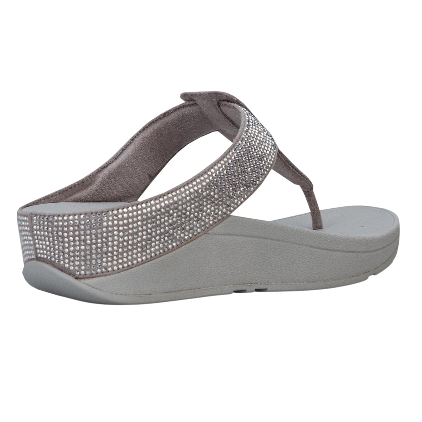 Silver - Back - Fit Flop Womens-Ladies Isabelle Toe Post Sandals