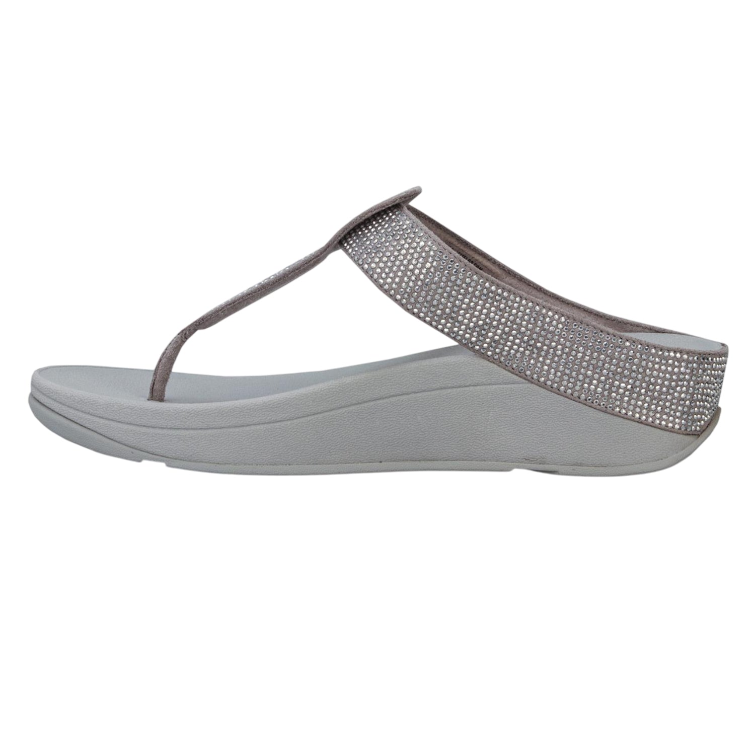 Silver - Side - Fit Flop Womens-Ladies Isabelle Toe Post Sandals