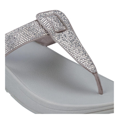 Silver - Pack Shot - Fit Flop Womens-Ladies Isabelle Toe Post Sandals