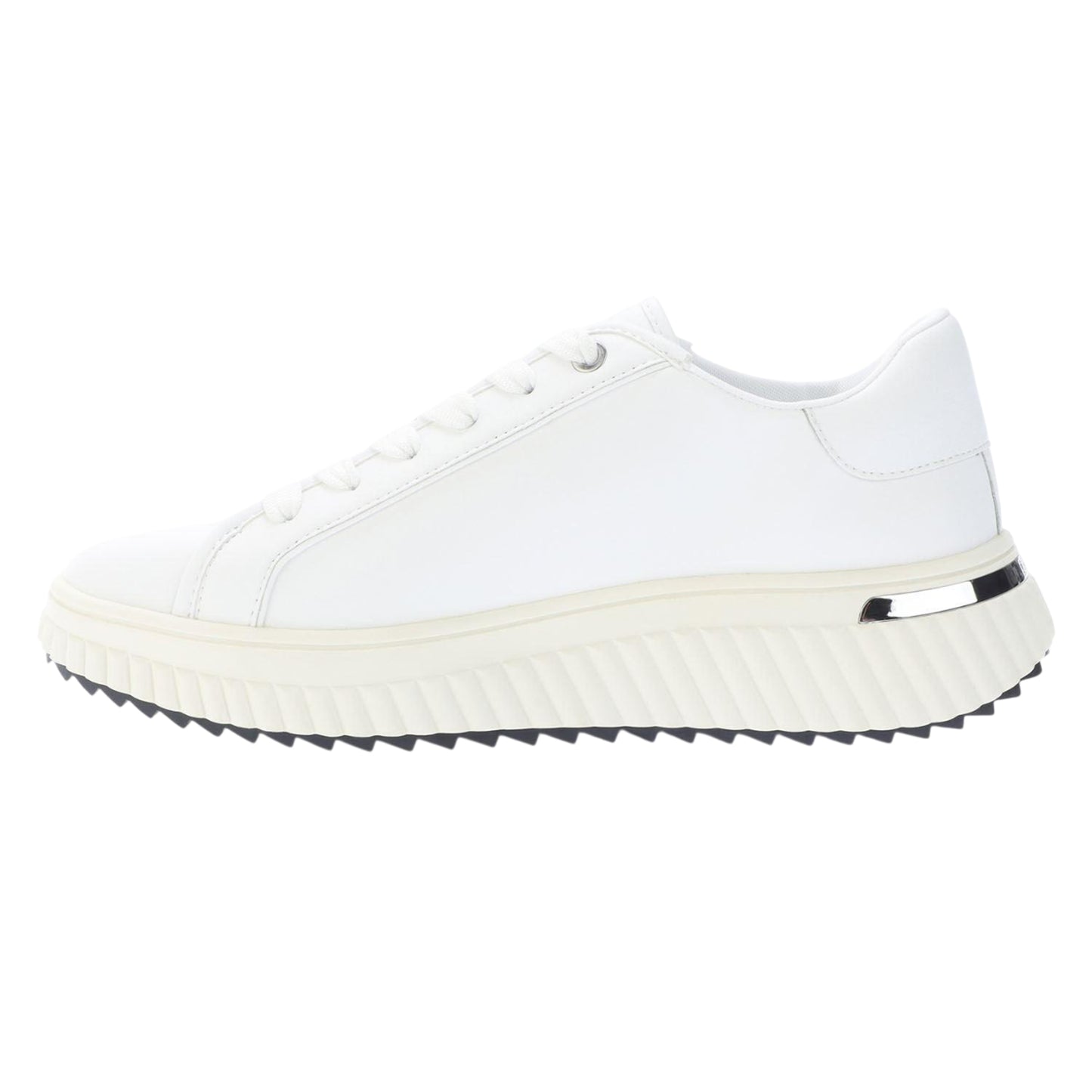 White-Black - Back - DKNY Womens-Ladies Leon Varsity Leather Lace Up Trainers