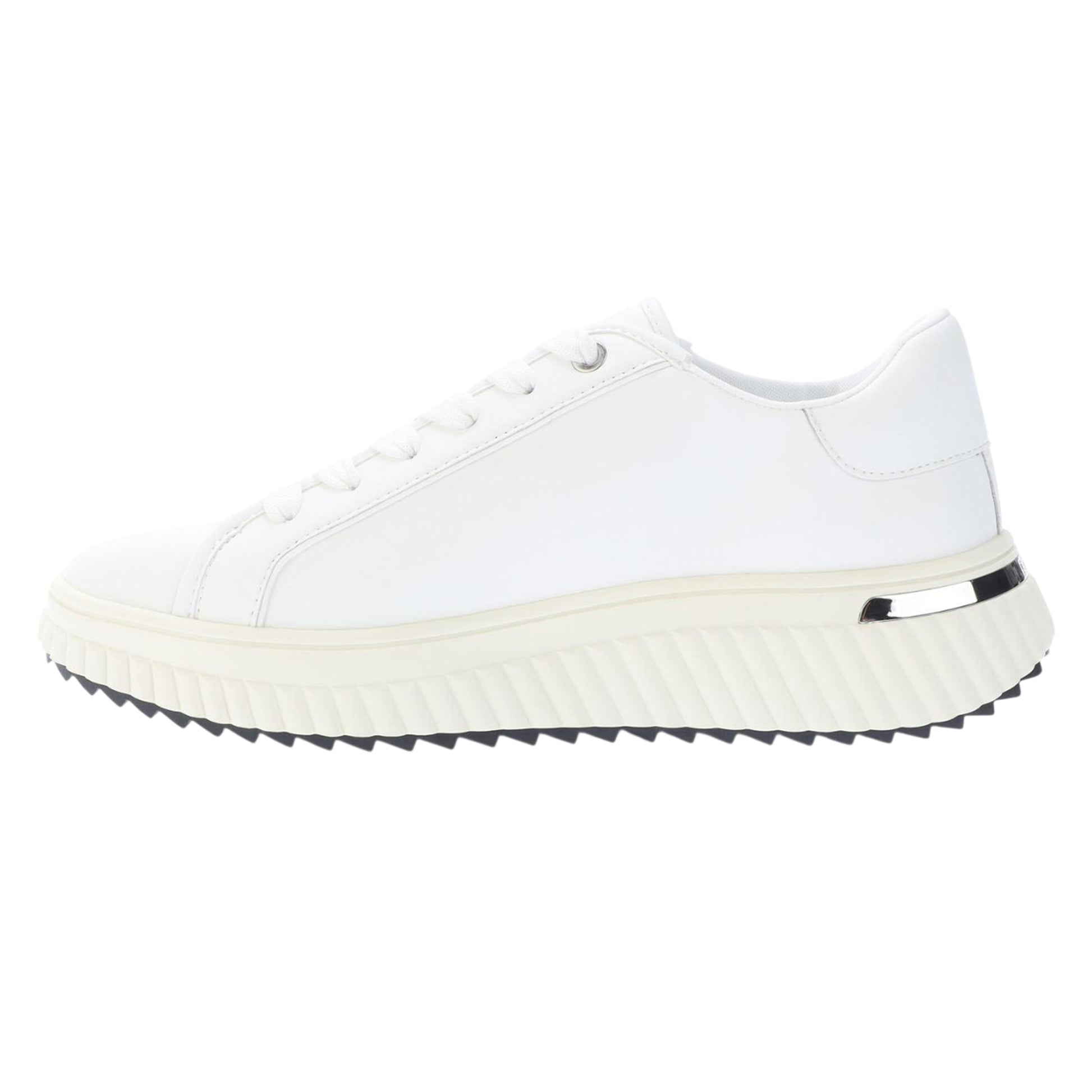 White-Black - Back - DKNY Womens-Ladies Leon Varsity Leather Lace Up Trainers