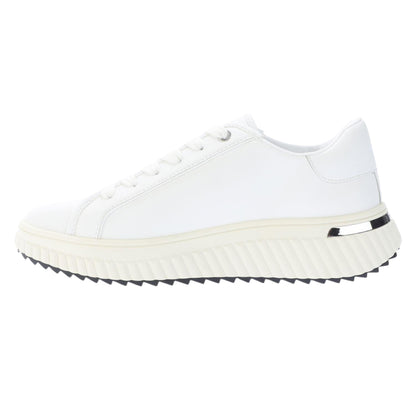 White-Black - Back - DKNY Womens-Ladies Leon Varsity Leather Lace Up Trainers