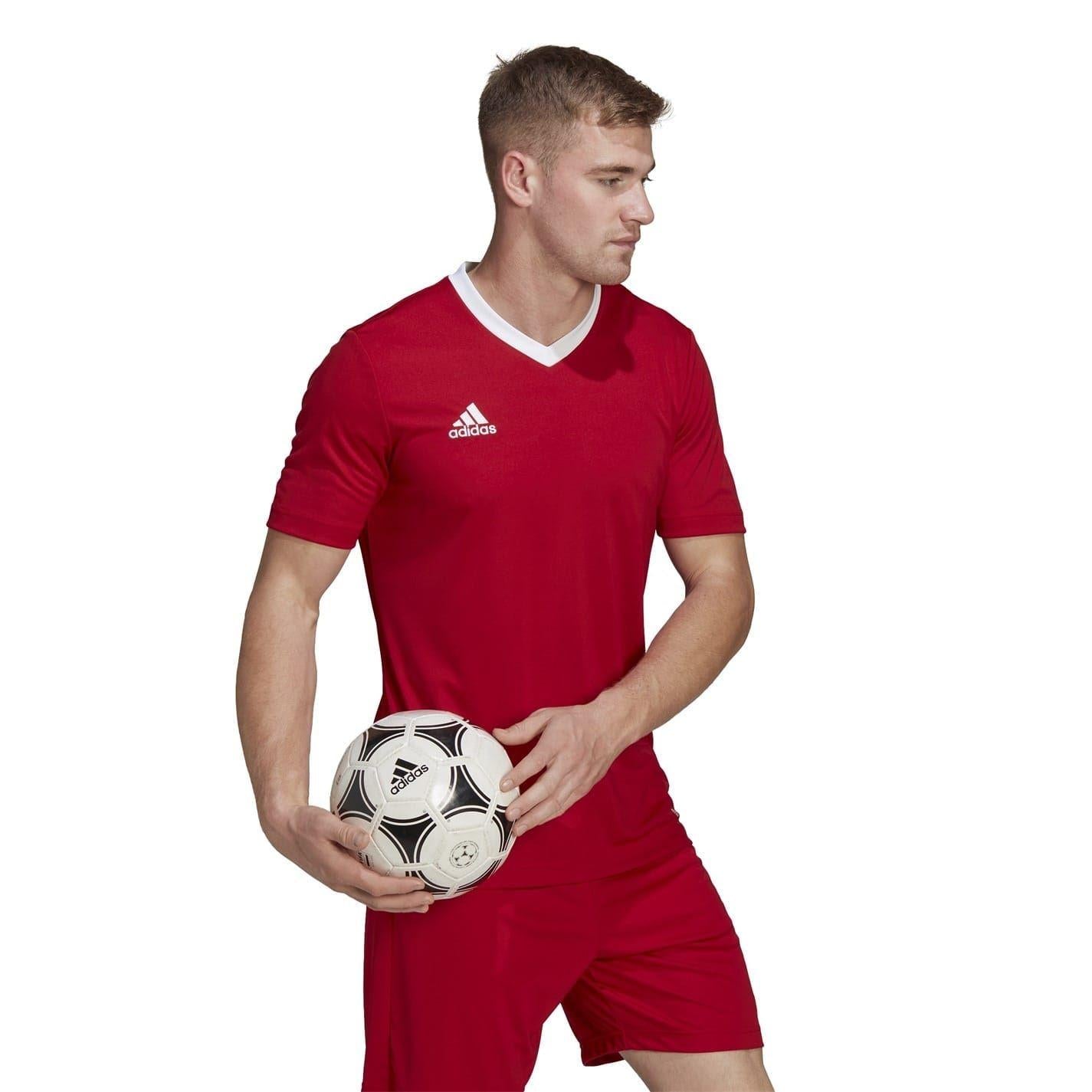 Red - Pack Shot - Adidas Mens Entrada 22 Jersey