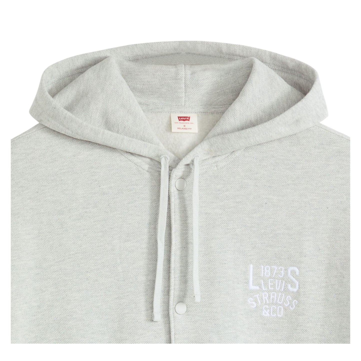 Grey - Side - Levis Mens Alder Bomber Hoodie