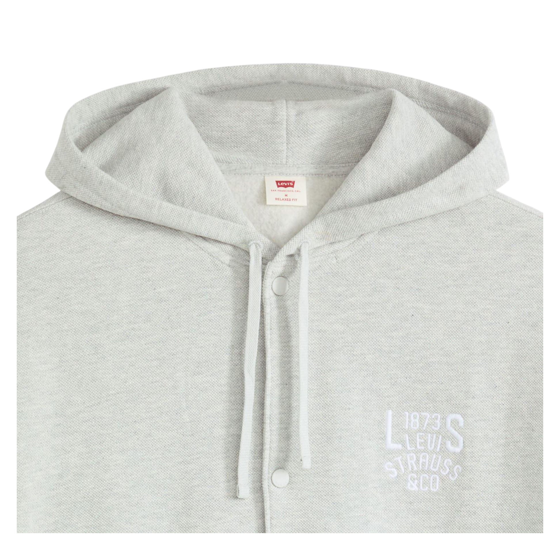 Grey - Side - Levis Mens Alder Bomber Hoodie