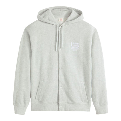 Grey - Front - Levis Mens Alder Bomber Hoodie