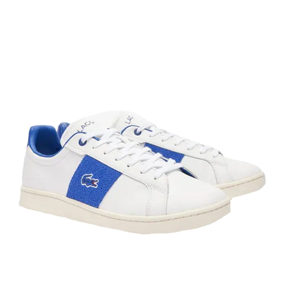 White-Blue - Front - Lacoste Mens Carnaby Pro Leather Trainers