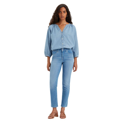 Blue - Side - Levis Womens-Ladies 712 Slim Jeans