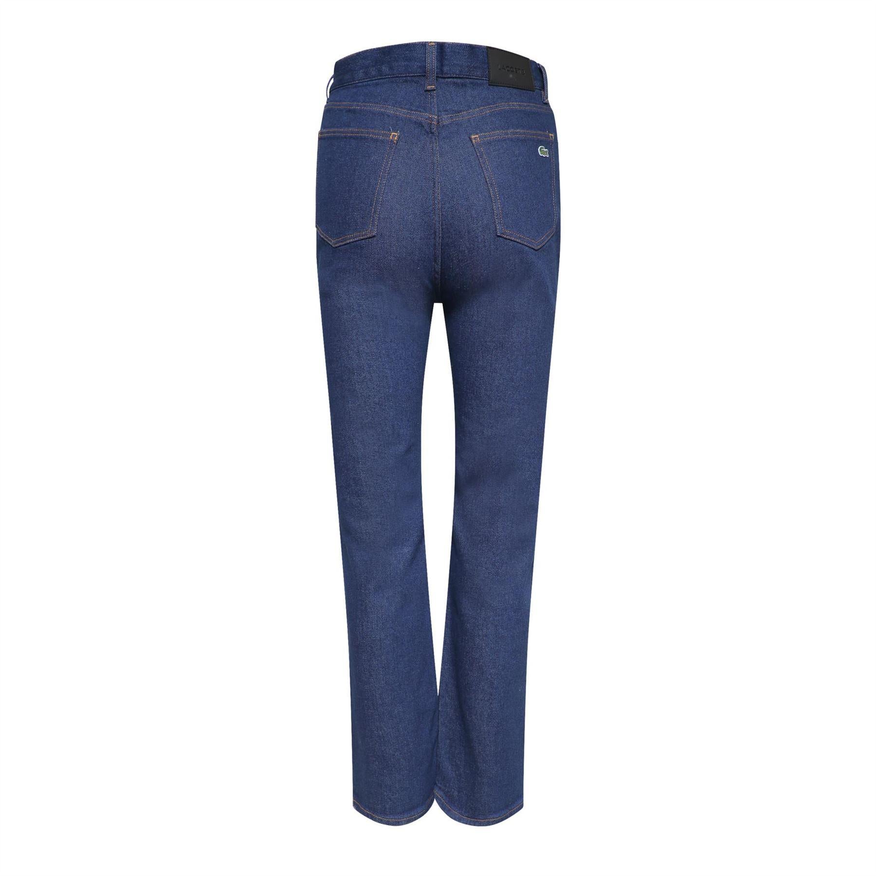 Blue - Back - Lacoste Womens-Ladies High Waist Flared Jeans