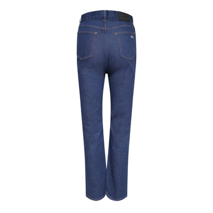 Blue - Back - Lacoste Womens-Ladies High Waist Flared Jeans