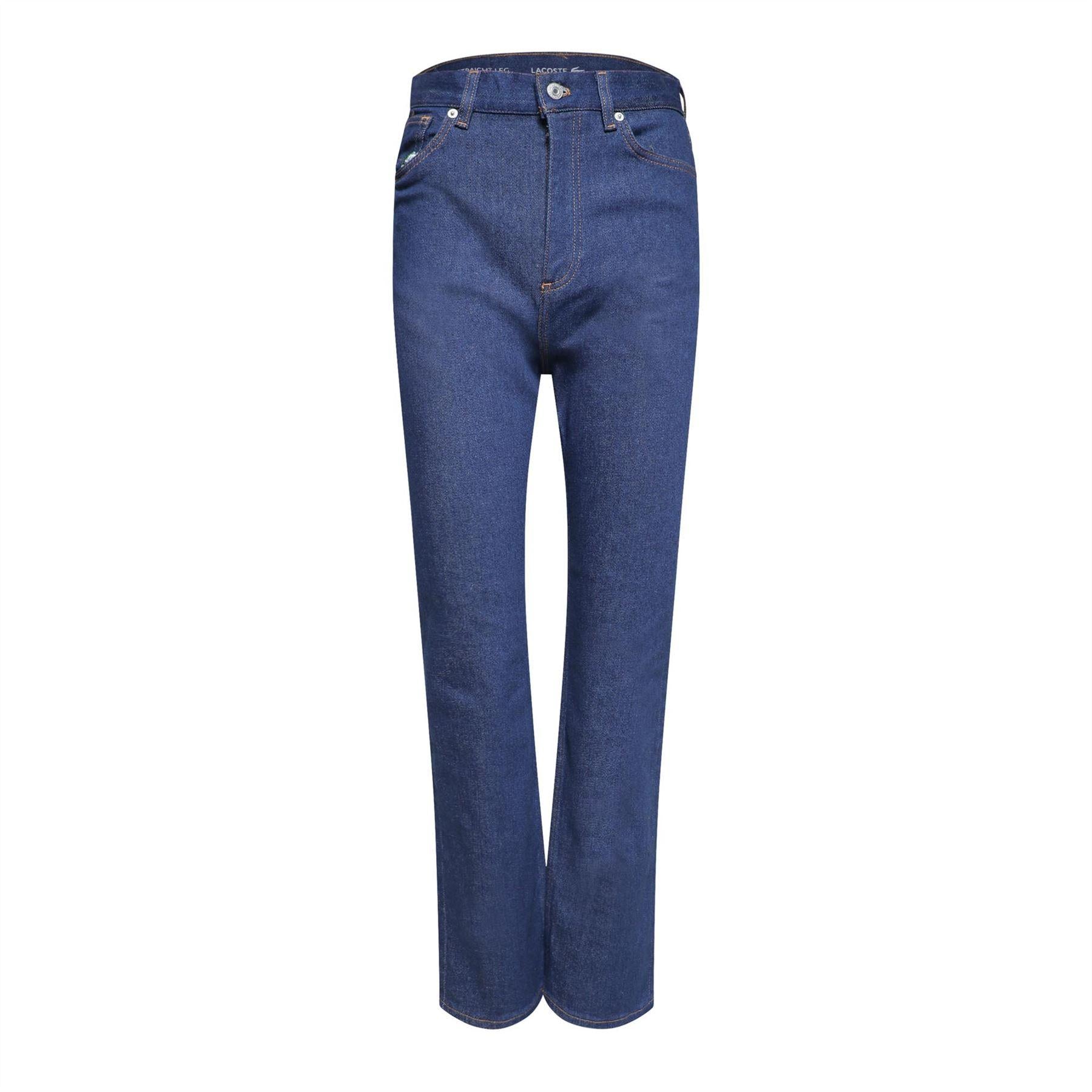 Blue - Front - Lacoste Womens-Ladies High Waist Flared Jeans