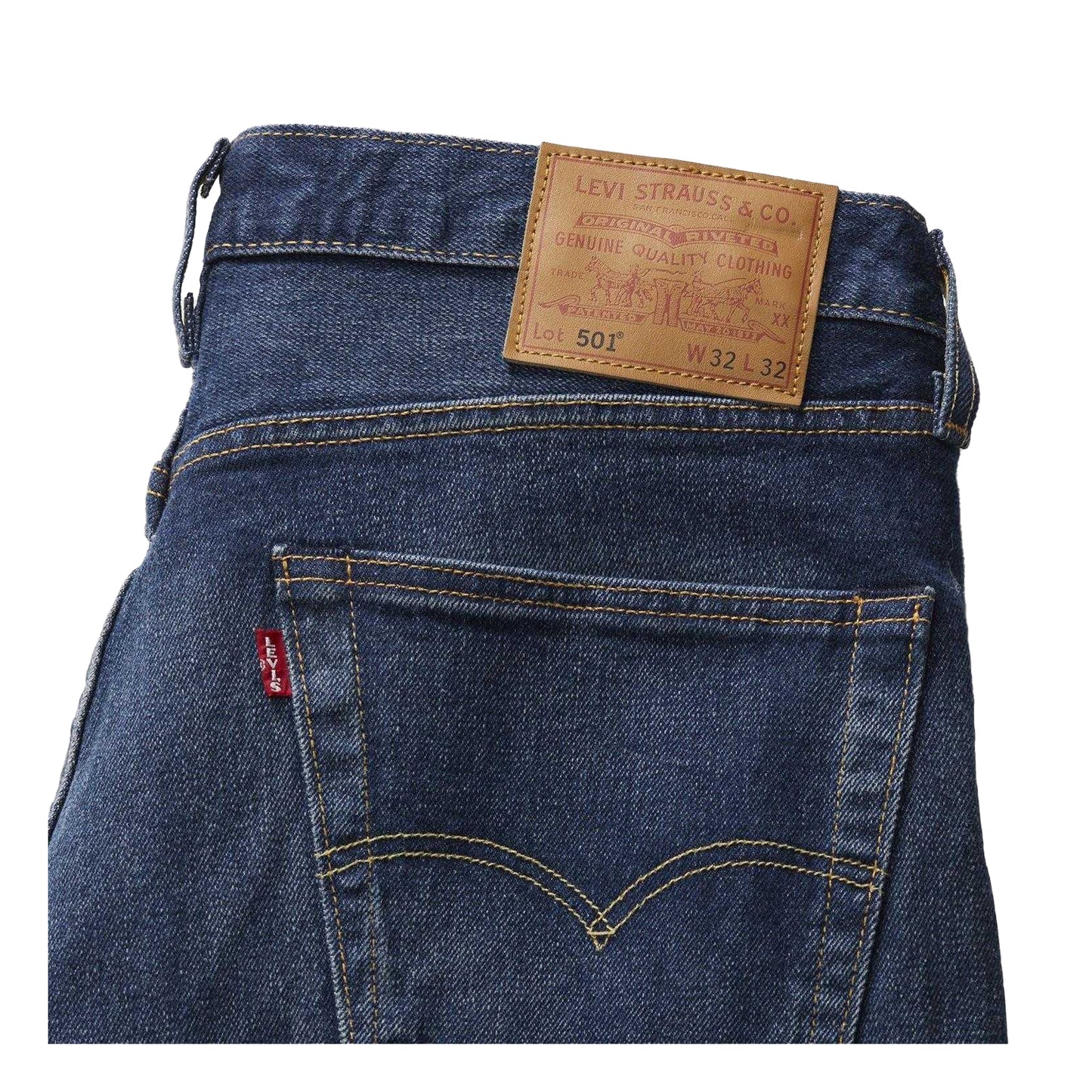 Blue - Side - Levis Mens 501 Original Jeans