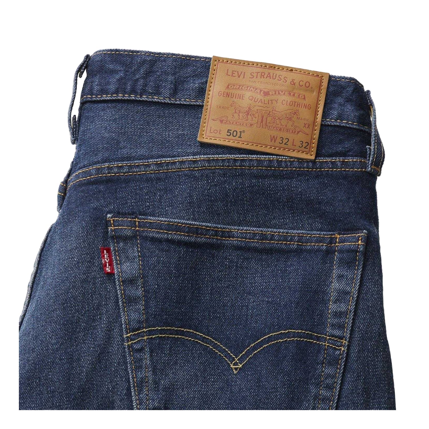 Blue - Side - Levis Mens 501 Original Jeans