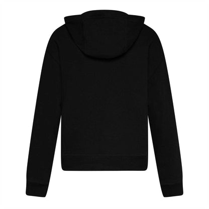 Black-Silver - Back - DKNY Womens-Ladies Appliqué Satin Hoodie