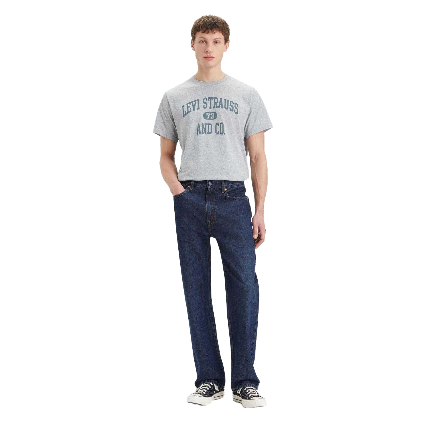 Blue - Side - Levis Mens 565 Straight Leg Jeans