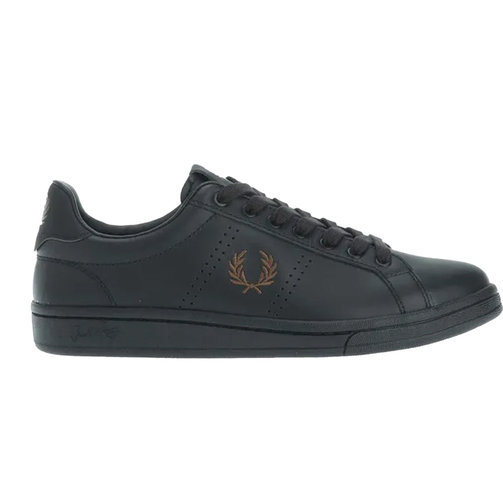 Black - Side - Fred Perry Unisex Adult B721 Leather Trainers