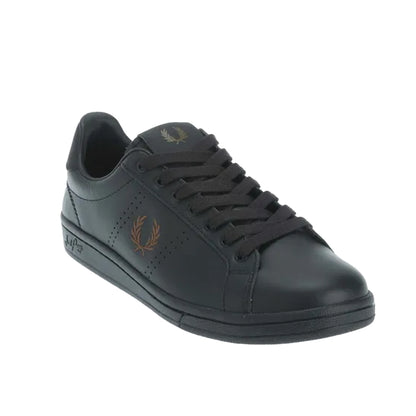 Black - Front - Fred Perry Unisex Adult B721 Leather Trainers