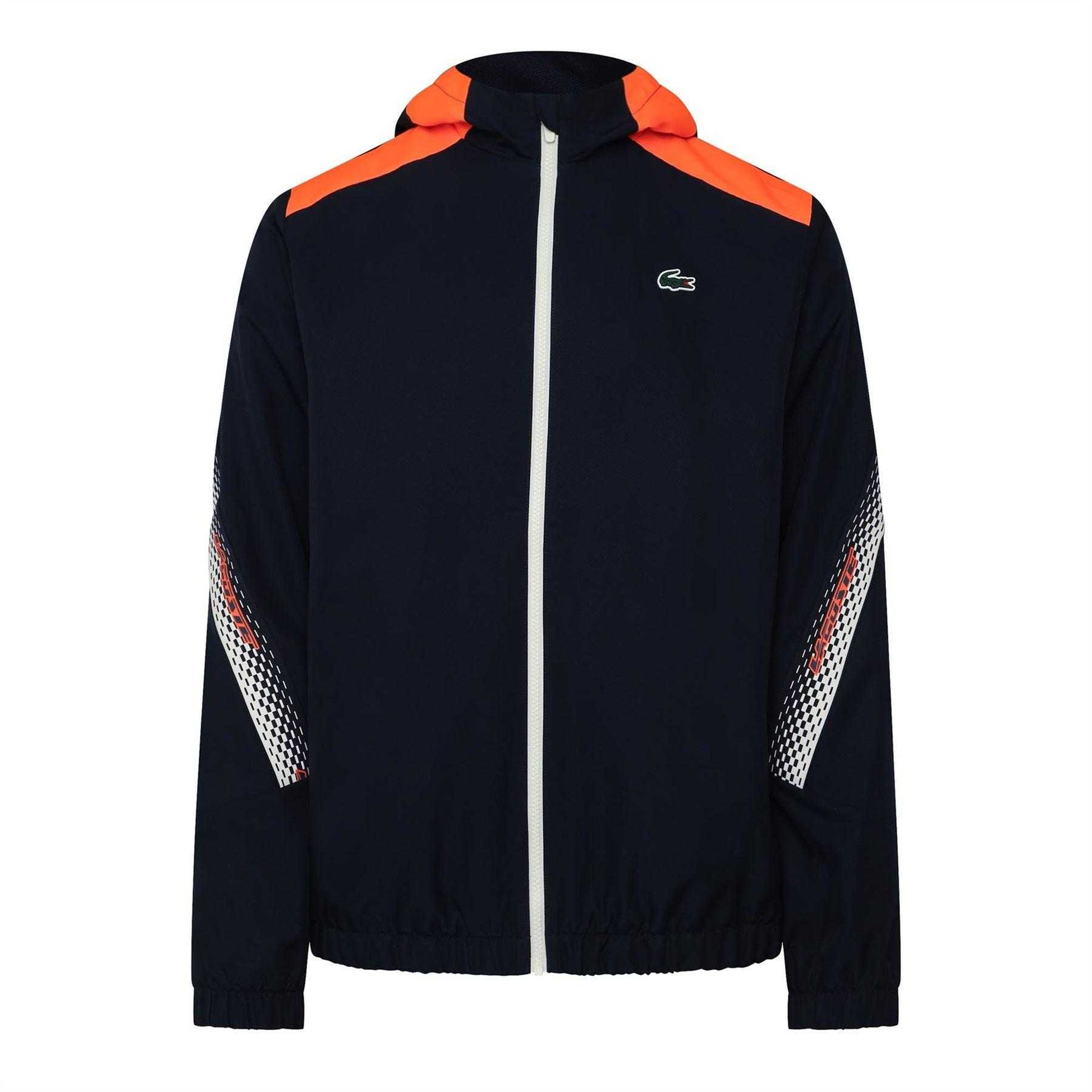 Navy - Front - Lacoste Mens Tennis Hooded Jacket