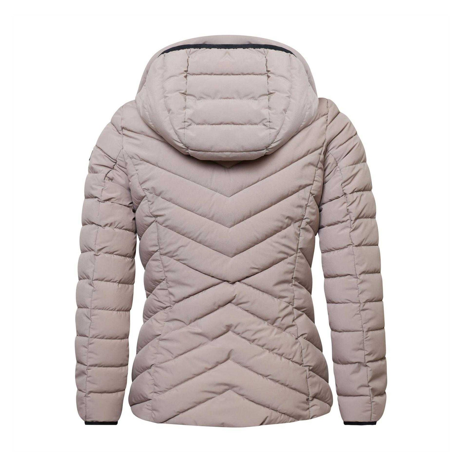 Beige - Back - DKNY Womens-Ladies Bibbed Puffer Jacket