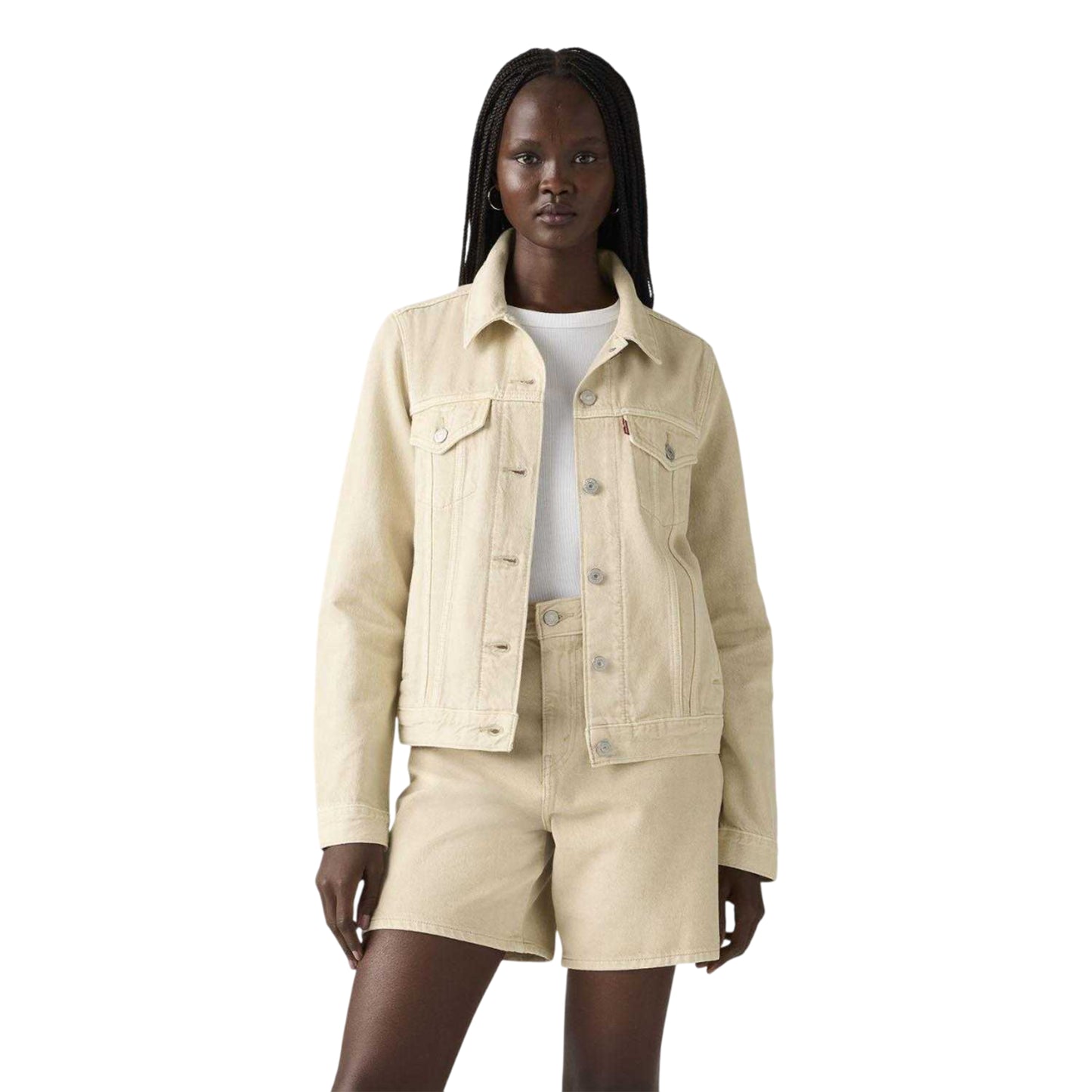 Beige - Side - Levis Womens-Ladies Original Trucker Jacket