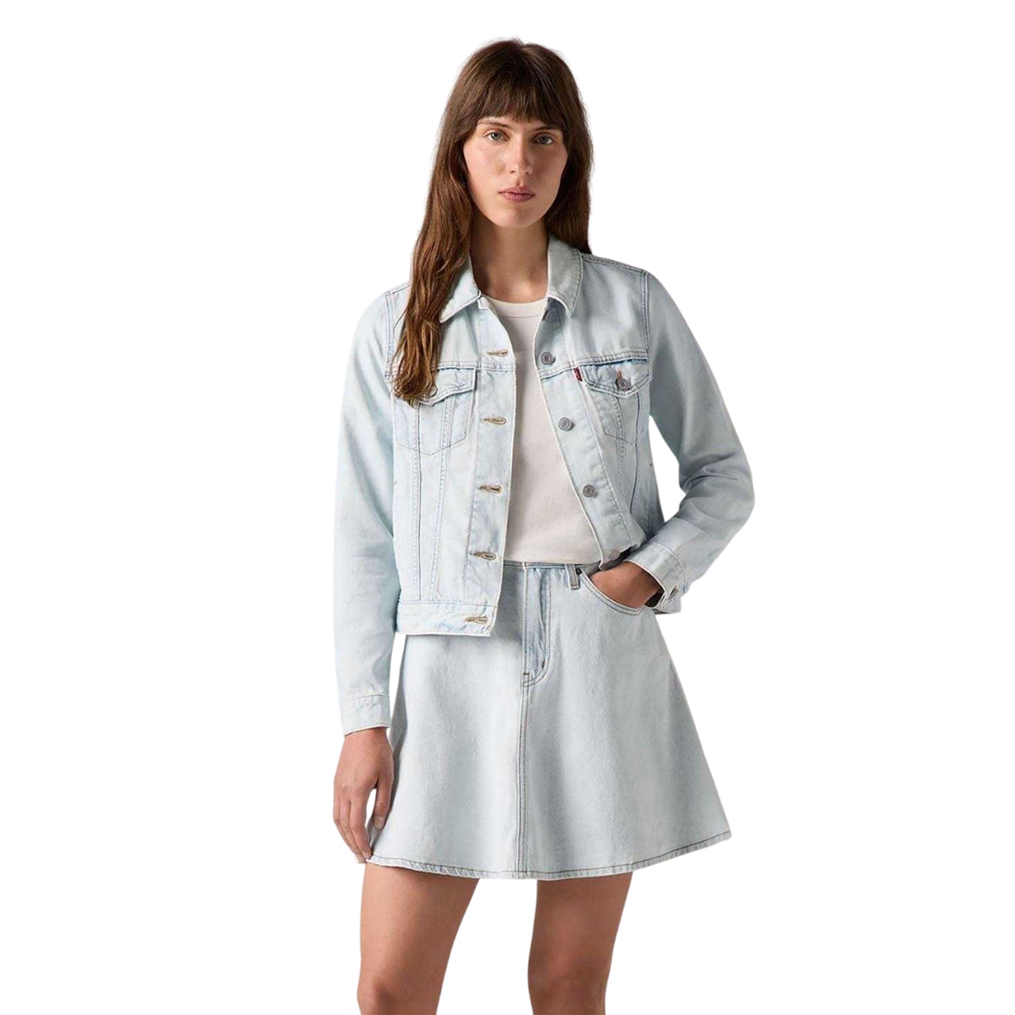 Blue - Side - Levis Womens-Ladies Original Trucker Jacket