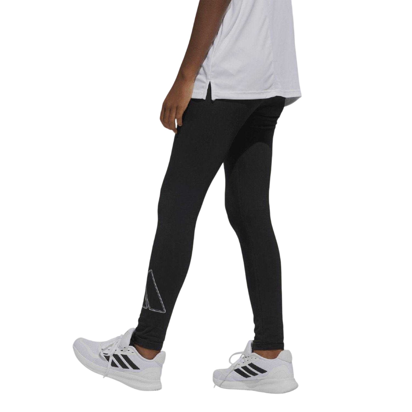 Black - Back - Adidas Girls Single Jersey Tight Leggings