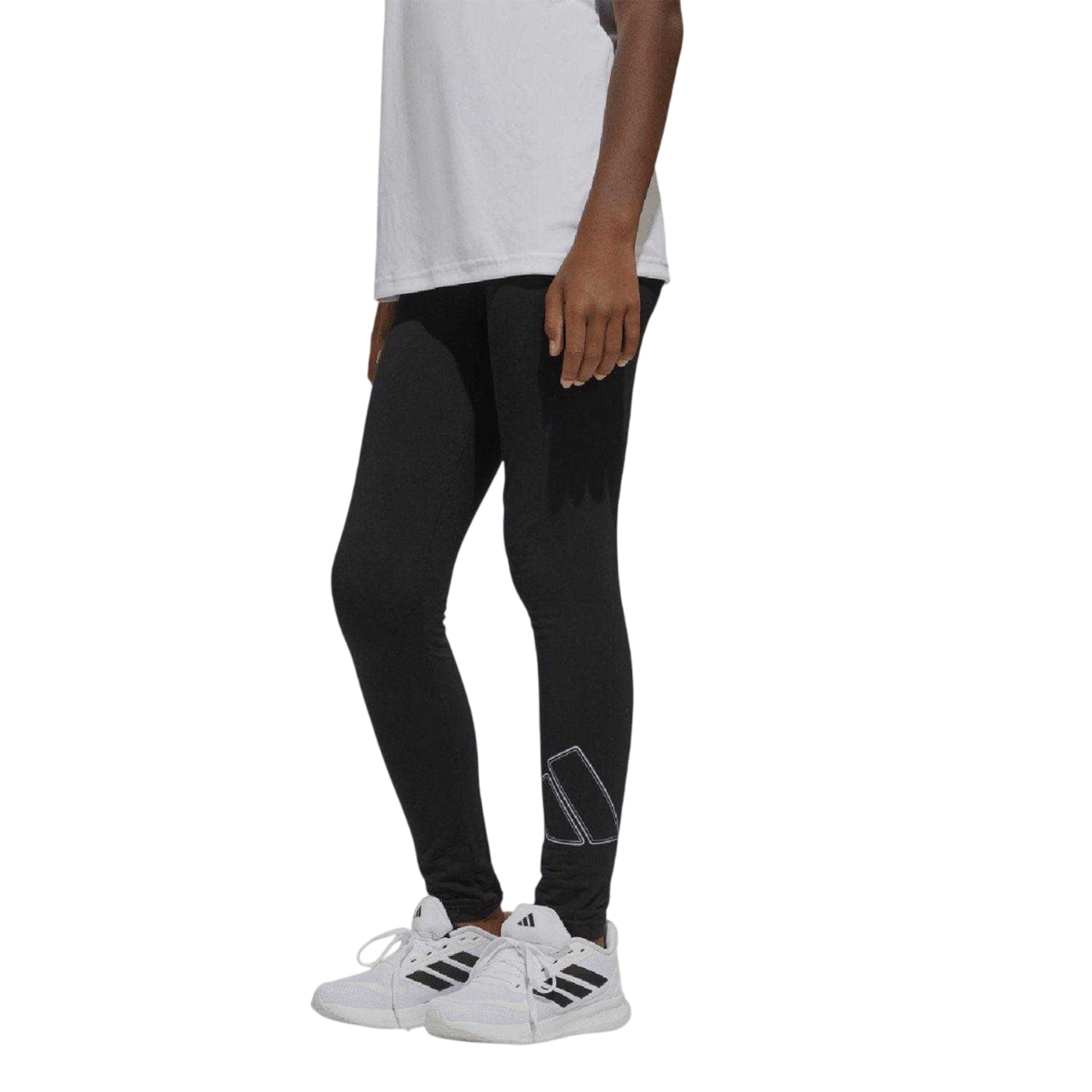 Black - Side - Adidas Girls Single Jersey Tight Leggings