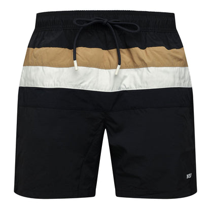 Grey - Front - Boss Mens Louis Swim Shorts
