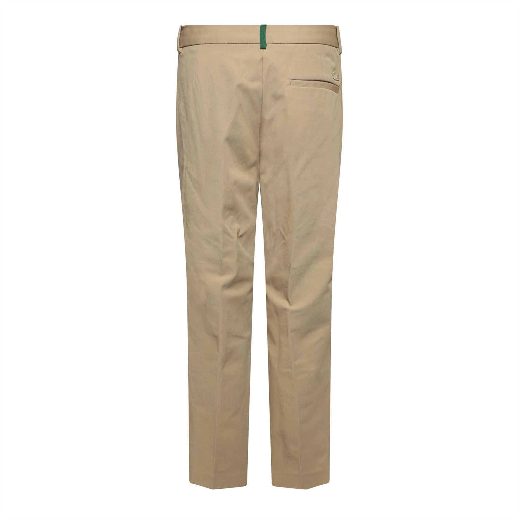 Cream - Back - Lacoste Womens-Ladies Cotton Stretch Slim Chinos