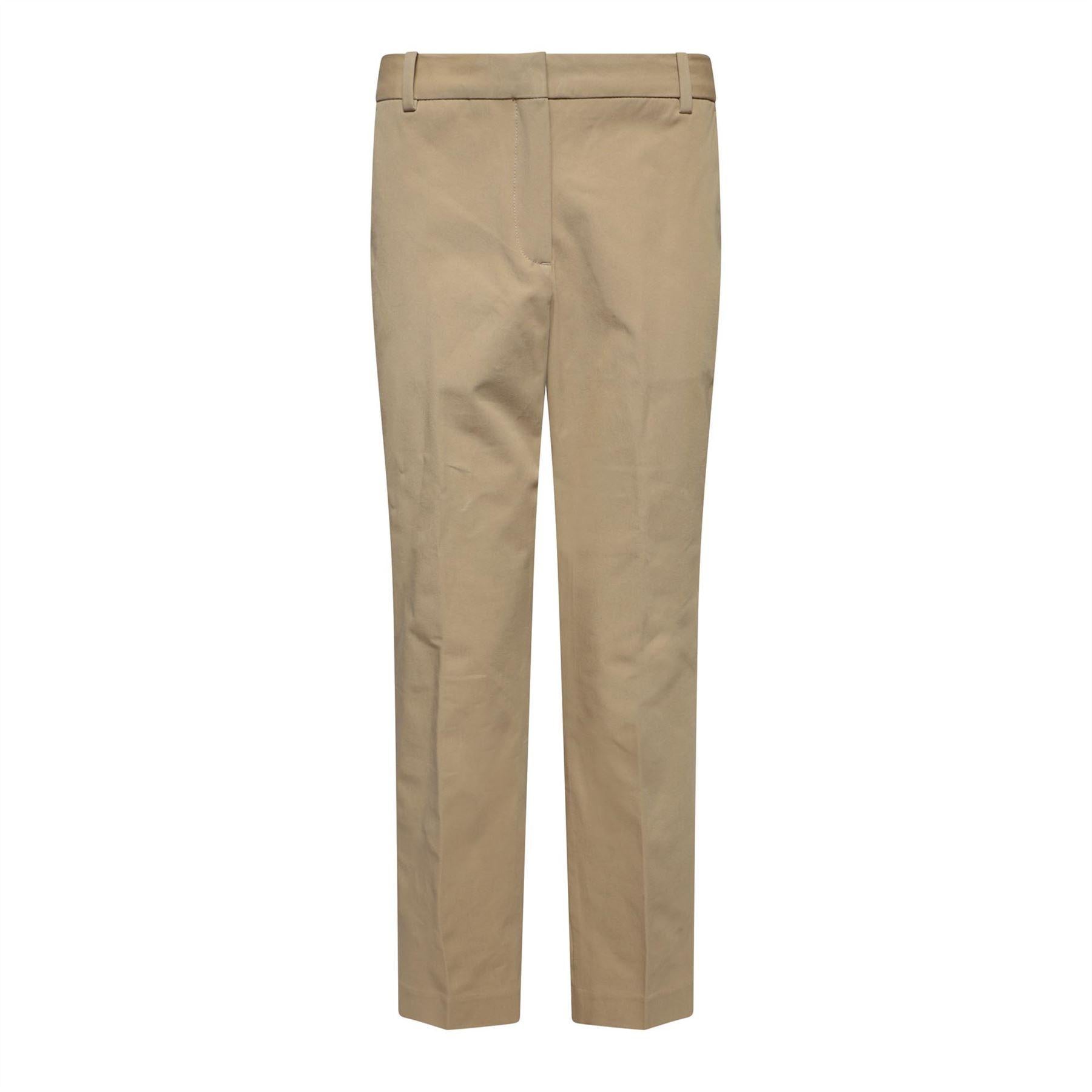 Cream - Front - Lacoste Womens-Ladies Cotton Stretch Slim Chinos