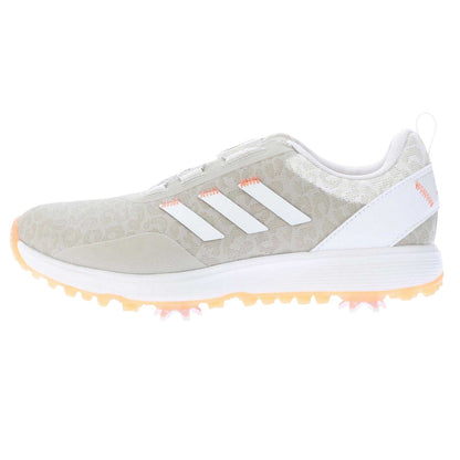 White - Back - Adidas Womens-Ladies BOA Lacing System Golf Shoes