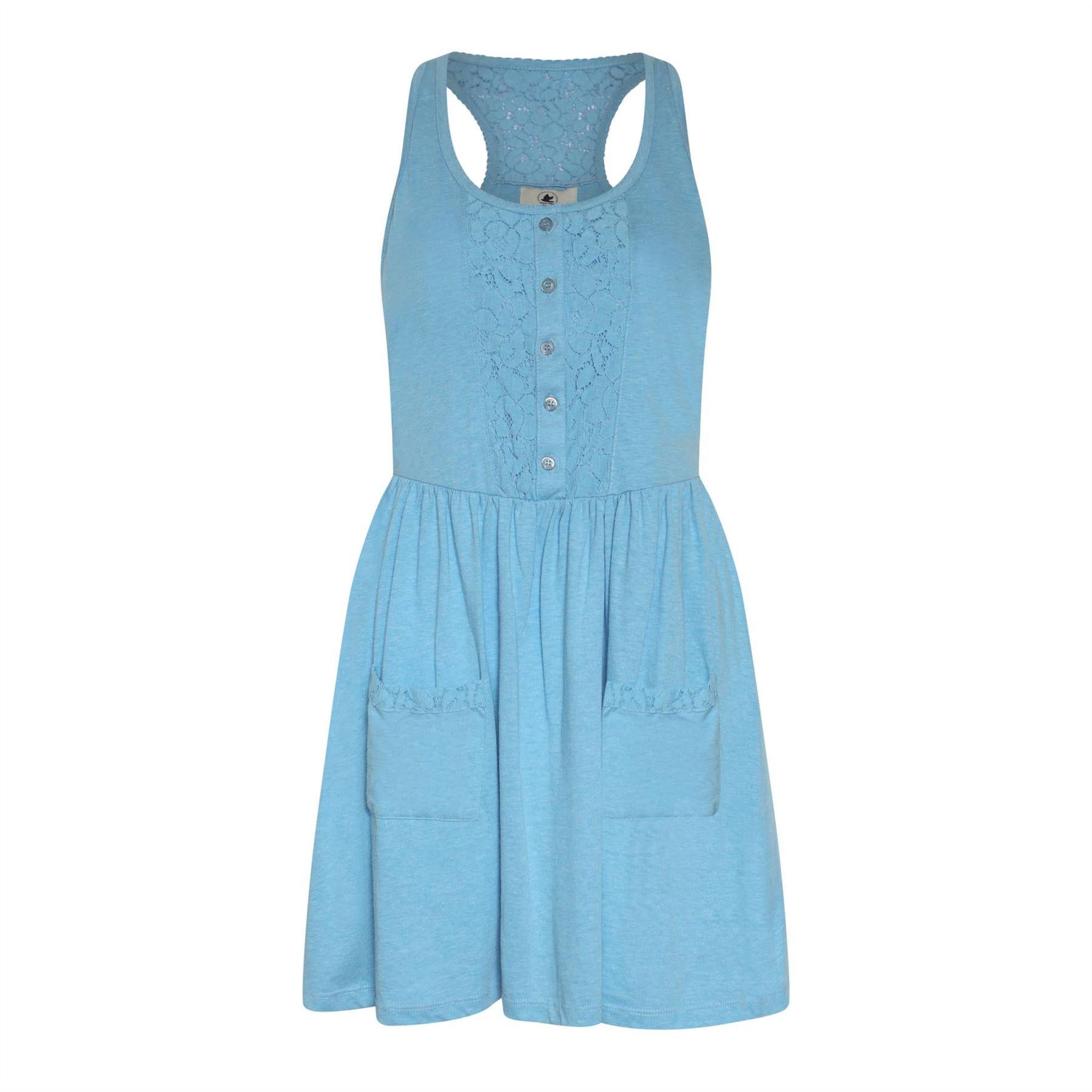 Blue - Front - SoulCal Womens-Ladies Lace Detail Dress